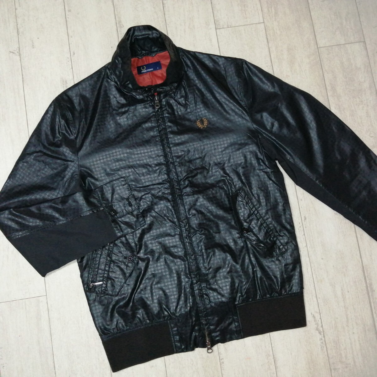 希少/美品/FRED PERRY/フレッドペリー/ナイロン/ジャケット/ジャンパー/チェック/アウター/ブルゾン/チェック拍卖