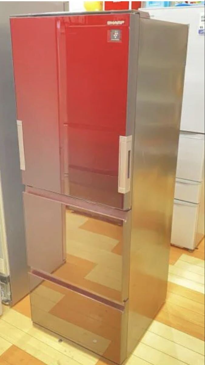 シャープ 350L 3ドア プラズマクラスター SJ-GW36D-R 両開き 手渡しのみ グラデーションレッド拍卖