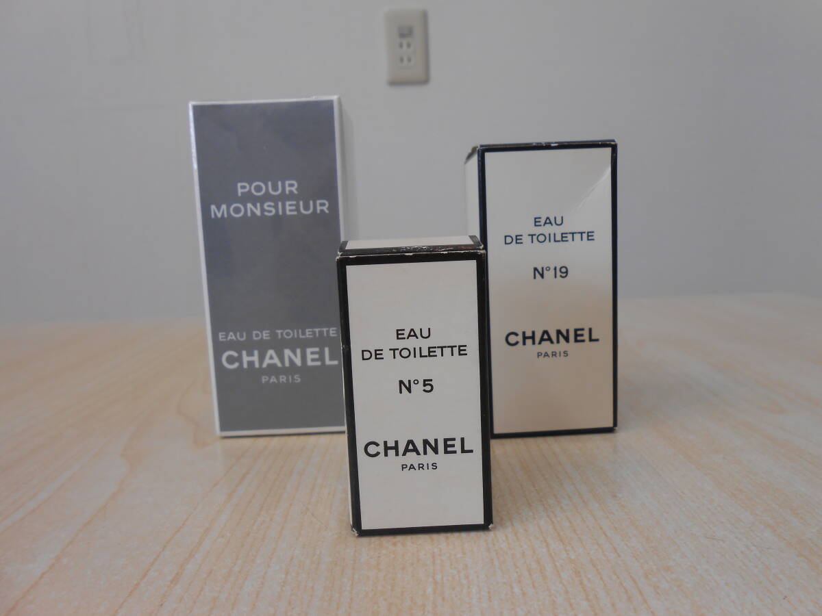 31562 CHANEL シャネル 香水 NO5(4.5ml) NO19(19ml) POUR MONSIEUR(50ml) シャネル香水3点まとめ オードトワレ 未使用拍卖