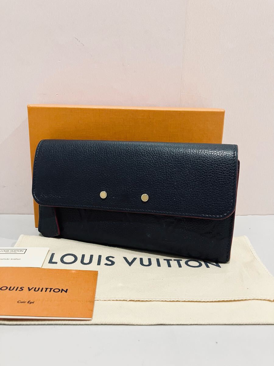 LOUIS VUITTON ● 新品同様 人気! レザー アンプラント モノグラム ルイヴィトン 長財布 拍卖