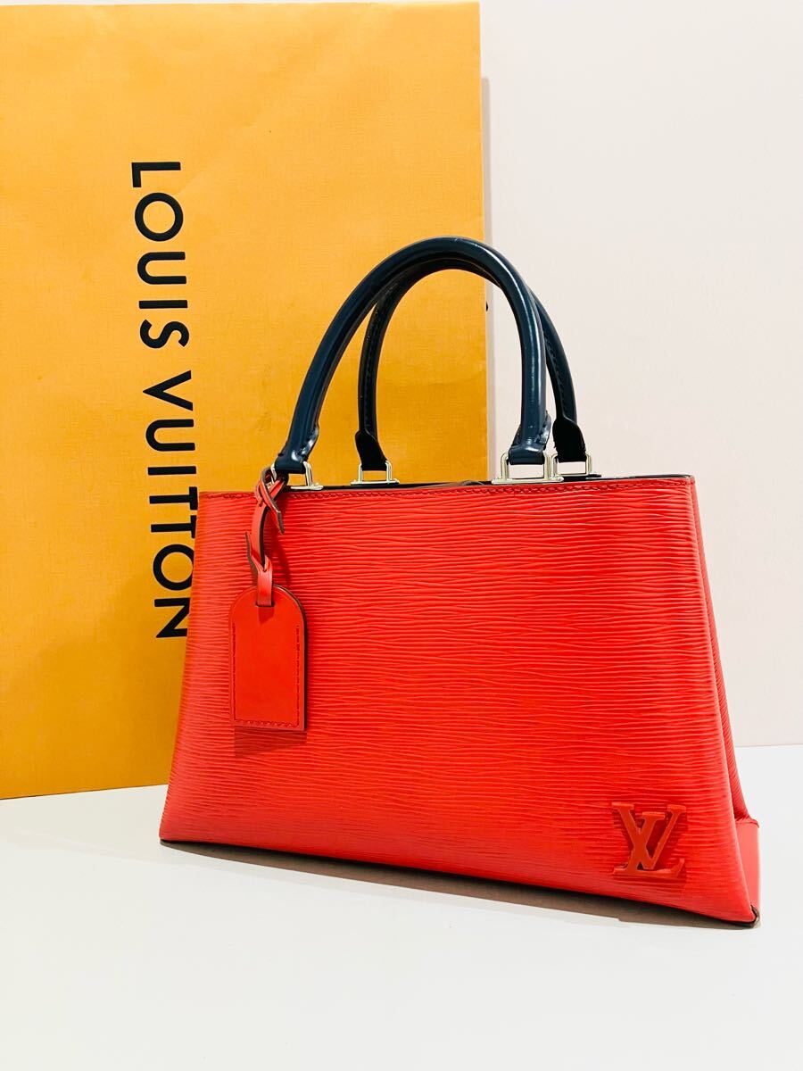 LOUIS VUITTON ● 新品同様 ルイヴィトン エピ クレベール バッグ ネームタグ付き ハンドバッグ レザー拍卖