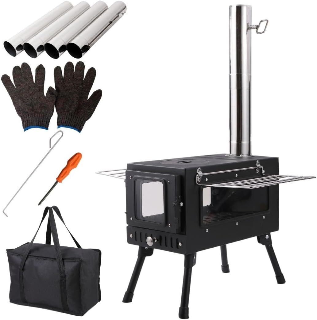 薪ストーブ 【キャンプ歴13年 キャンプインストラクター監修】 キャンプ まきストーブ キャンプストーブ 折りたたみ 煙突 調理拍卖