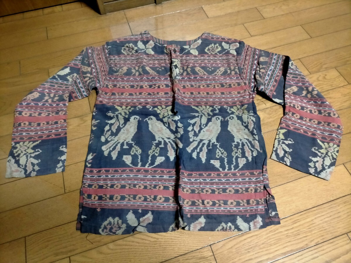 インドネシア イカット トップス チュニック 長袖 アジアン エスニック拍卖