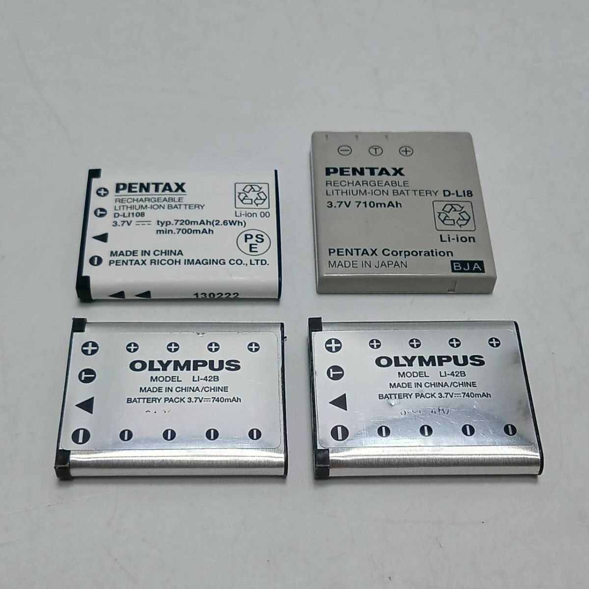 ●カメラ用バッテリ●PENTAX/OLYMPUS●ペンタックス/オリンパス バッテリ 4個セット 中古品 部品・パーツ関連商品 F8/k71745-126拍卖