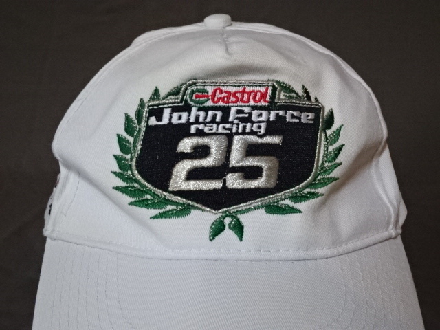 激レア USA購入 アメリカ ドラックレース【NHRA】参戦【JONH FORCE RACING】【Castrol】25周年記念 ロゴ刺繍入り キャップ 中古品拍卖