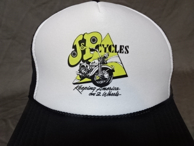 激レア USA購入 アメリカ企業モノ バイク部品パーツ専門店舗 【 J & P CYCLES】 ロゴプリント入り メッシュキャップ 中古良品拍卖