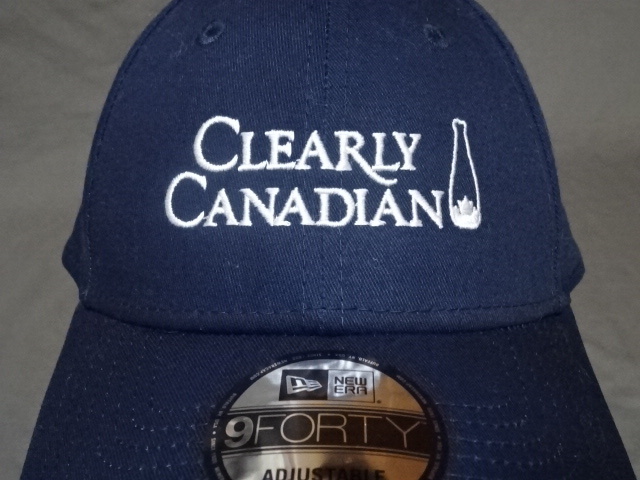 激レア USA購入【NEWERA】【9FORTY】海外企業モノ カナダ スパークリングウォーターブランド【Clearly Canadian】ロゴ刺繍入りCAP 中古良品拍卖