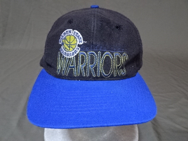激レア USA購入 台湾 製 90年代 ビンテージもの NBA ゴールデンステート ウォリアーズ【Golden State Warriors】ロゴ刺繍入りCAP 中古品拍卖