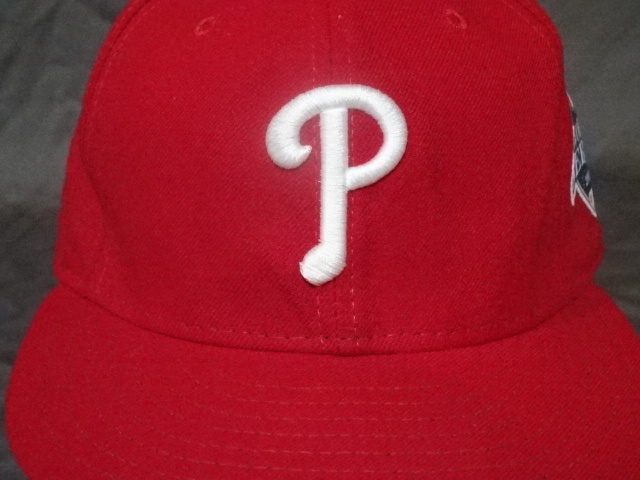 激レア 【MADE IN USA】USA購入【NEWERA】【59FIFTY】【Philadelphia Phillies】【MLB WORLD SERIES 2008】【P】ロゴ刺繍入りCAP 中古品拍卖