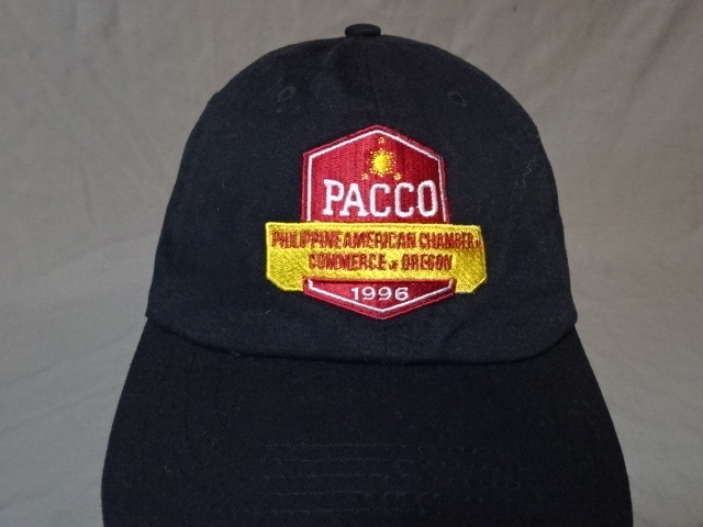 激レア USA購入 アメリカ オレゴン州 フィリピン系アメリカ人 起業サポート団体【PACCO】ロゴ刺繍入り キャップ ブラック 中古品拍卖