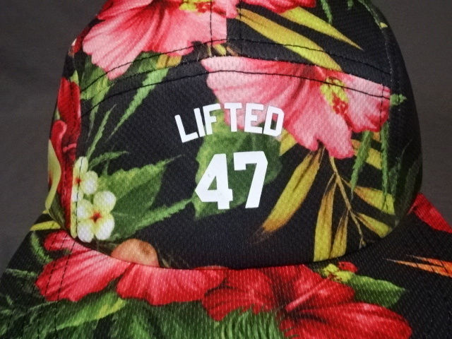 激レア USA購入 人気ストリート系【LRG】エルアールジー【TRUE HEADS】【Lifted Reseach Group】ハイビスカス柄 5パネルキャップ 中古良品拍卖