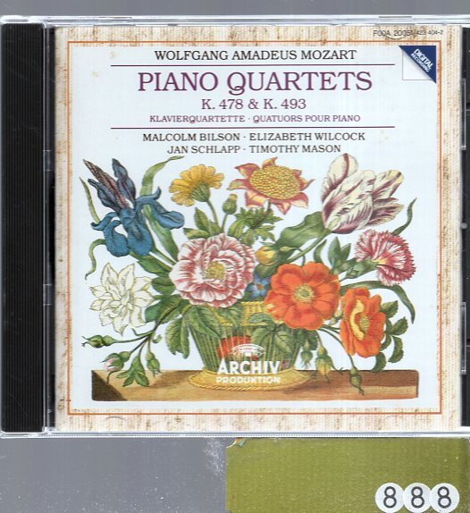 モーツァルト:ピアノ四重奏曲K.478&493 ビルソン/ウィルコック/シュラップ/メイソン 拍卖
