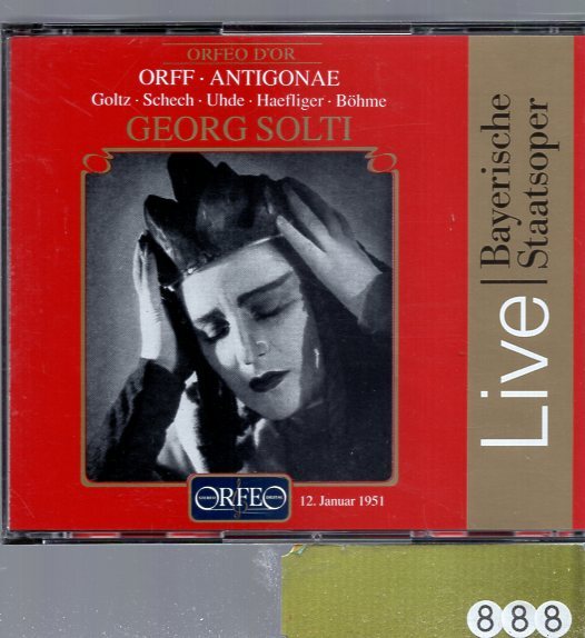オルフ:歌劇「アンティゴネー」 ゾルティ指揮 バイエルン国立歌劇場合唱団・管弦楽団 【2CD】拍卖