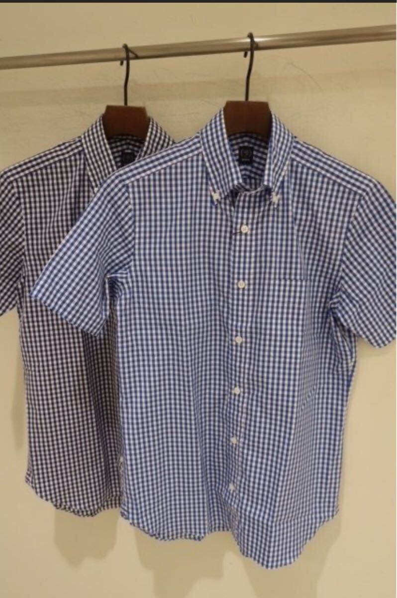 【美品】BEAMS F / ビームスエフ ブルーギンガムチェック ショートスリーブ ボタンダウンシャツ M拍卖