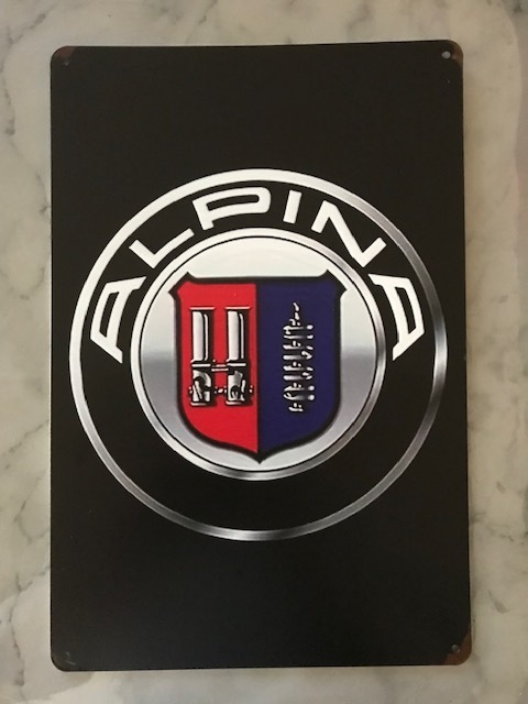 少し難ありでお安く!オフ会で目立つ?アルピナ ALPINAロゴ 大盤金属パネル お部屋・ガレージに!送料サービス B3 B4 B5 B7拍卖