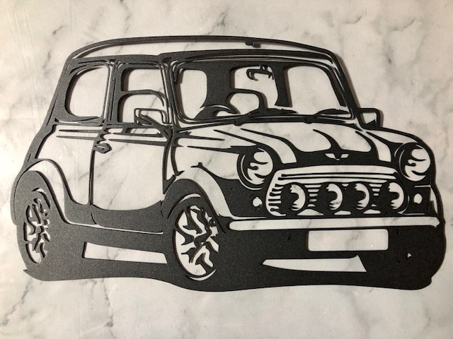 誰も持ってない? 送料無料!お部屋に・玄関・ガレージに! クラミニ MINIシルエット 大盤アート金属パネル クーパー モーリス JCW拍卖