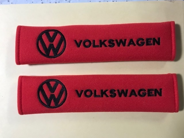 最安値? 目立つ VWフォルクスワーゲンロゴ レッド シートベルトカバー 送料0円! ポロ ルポ ビートル ゴルフ GTI シロッコ拍卖
