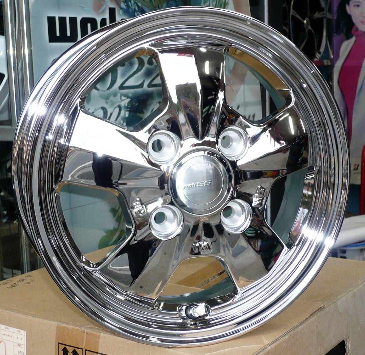 税込! 軽トラック・軽バン用 車検対応ホイール「GYRAFT-5S」SP 12X4B+43 4H100 新品1台分拍卖