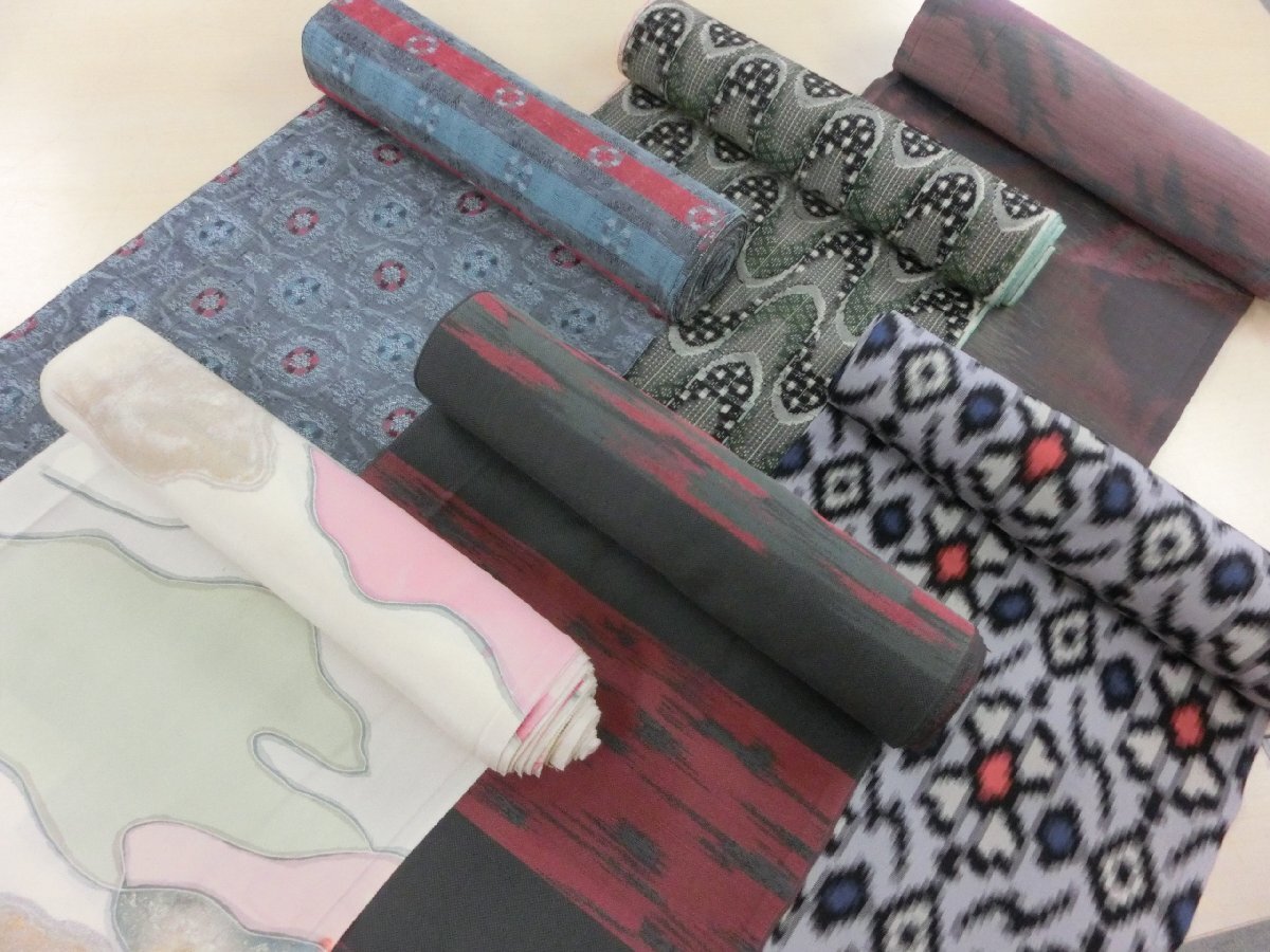 ★解き反物―531★解き地 反物 お着物6点セット 着尺 絣 紬 正絹 ウール等 アンティーク 古反物 まとめて【リメイク/手芸材料】拍卖