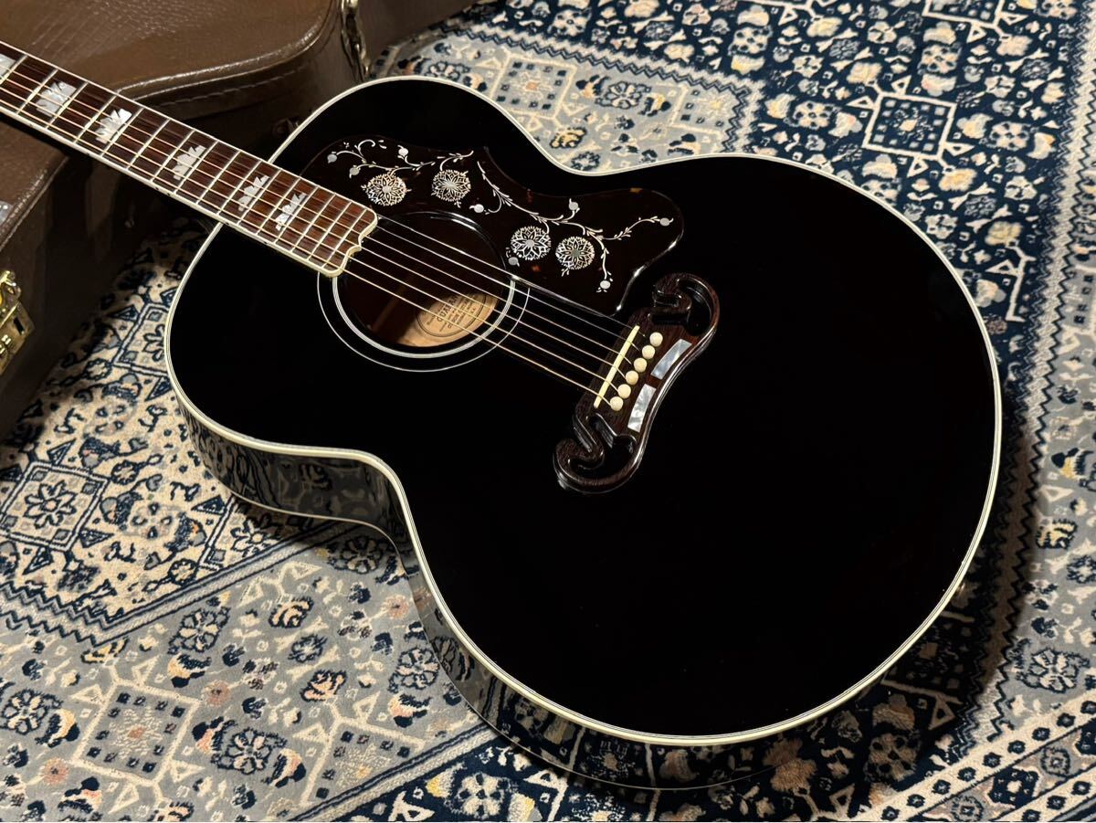 希少品 王様 1993年製 Gibson J-200 Montana ギブソン モンタナ ザ キング オブ ザ フラット トップ Black Custom ジャンボサイズ 山野楽器拍卖