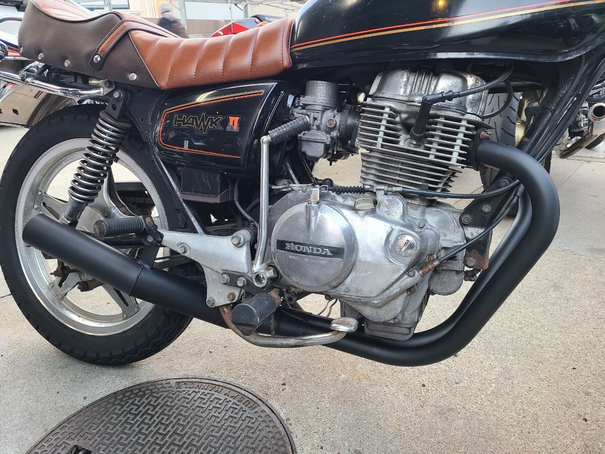 CB250T CB400T ショート管 ブラック マフラー 新品 ホーク バブ 国内生産拍卖