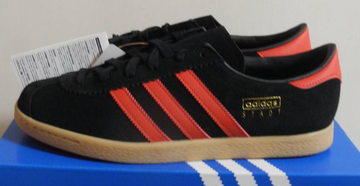 新品 STADT 2024年製 JP27.0cm JI1885 黒×赤 生産終了 天然皮革 adidas 地名モデル city collection ブラック×レッド拍卖
