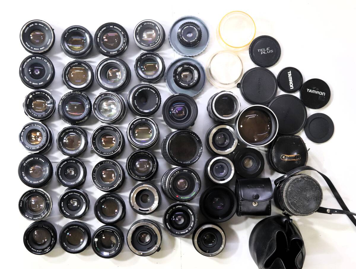 ★マニュアルレンズ★CANON PENTAX OLYMPUS MINOLTA KONICA PETRI など 大量! レンズ他 ジャンク扱い まとめセット!拍卖