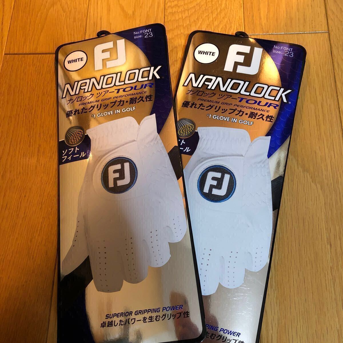 送料無料 23センチ 2枚 フットジョイ ナノロック ツアー FGNT24WT 左手用 白 新品 手袋 グローブ 拍卖
