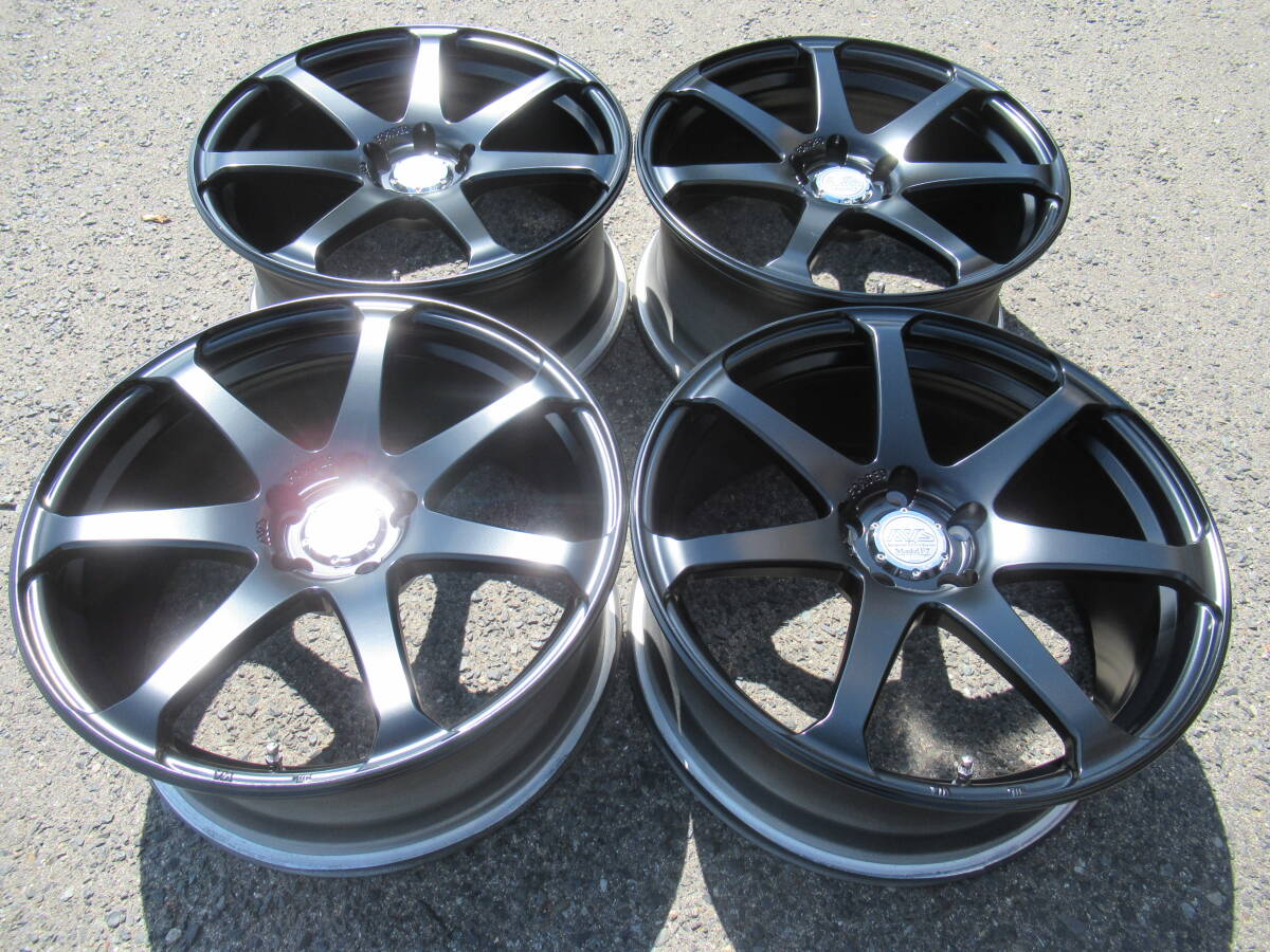 AVS Model F7☆19インチ 半艶ブラック 8.5J+42 114.3 5H FORGED 軽量 鍛造 4本セット 手渡しOK☆拍卖