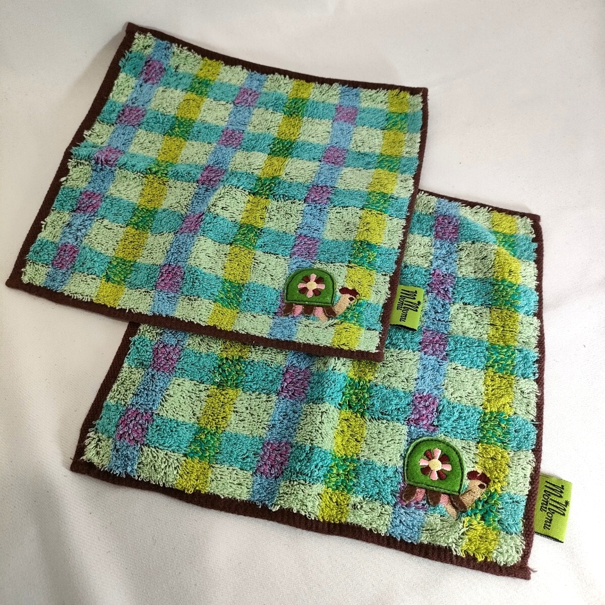 【★送料無料★USED タオルハンカチ(約21×22)2枚セット★monumonu(モヌモヌ)★ 】拍卖