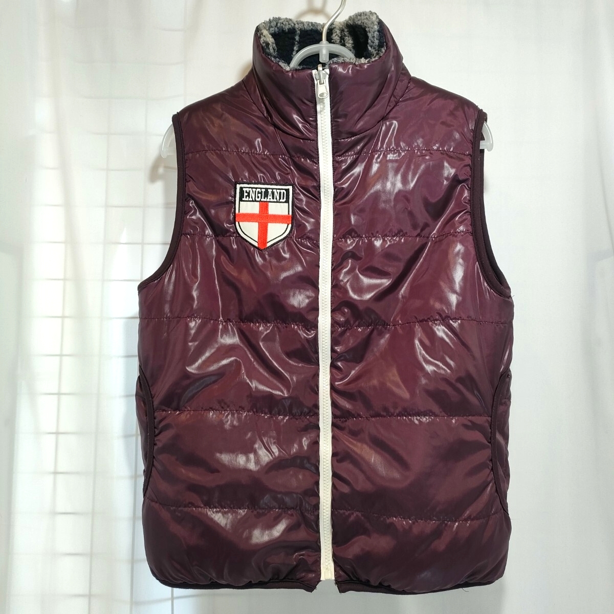 【★送料無料★レディース USED 中綿入リバーシブルジップアップベスト★Lサイズ★ad life★ 】拍卖