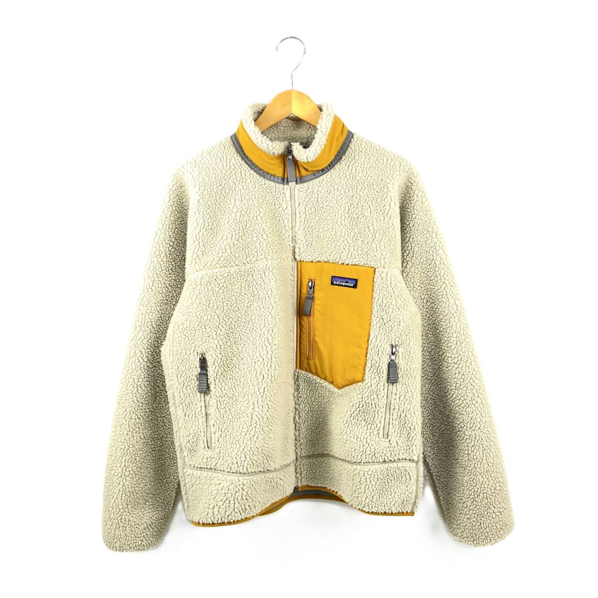 PATAGONIA パタゴニア 23056 CLASSIC RETRO-X JACKET クラッシックレトロXジャケット ボアジャケット Mサイズ ベージュ/イエロー拍卖