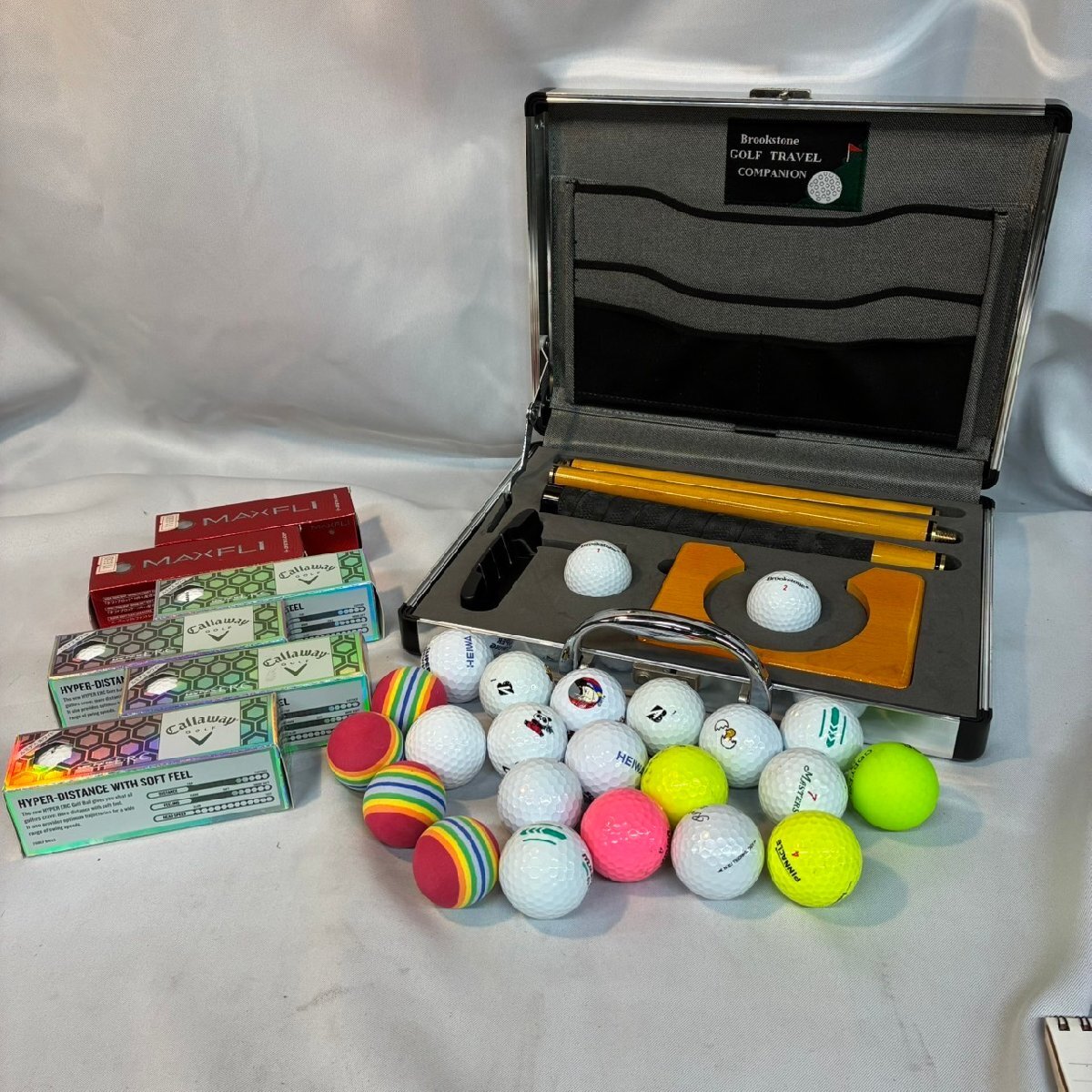 【k25110021】 ゴルフ パターセット Brookstone 未使用ゴルフボール 練習用 中古ボール まとめ拍卖