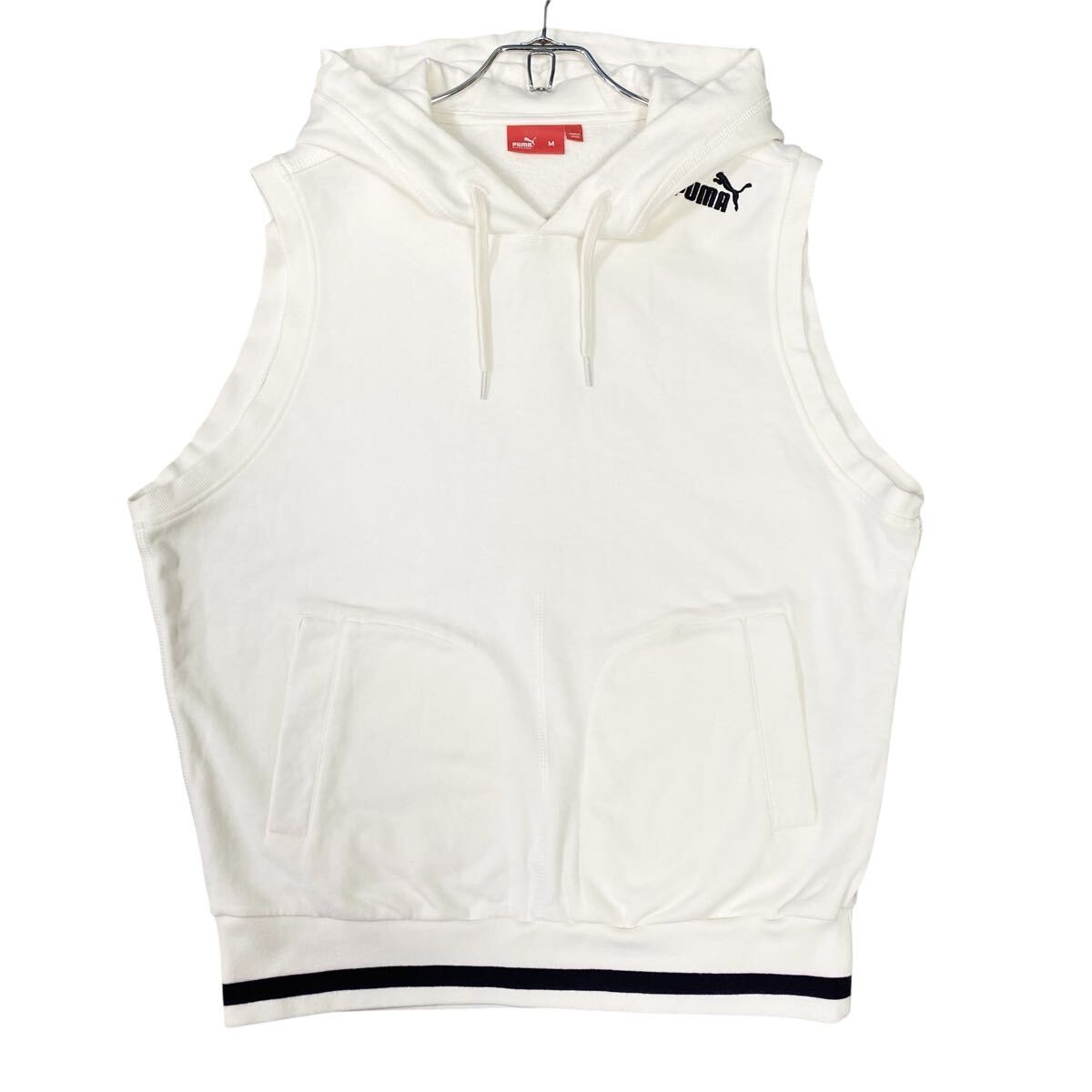 PUMA(プーマ)フード付き スウェットベスト 裏パイル地 メンズM ホワイト拍卖