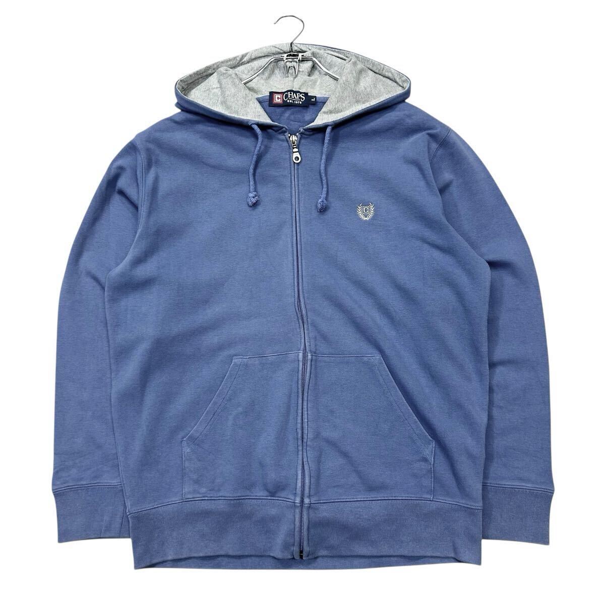 フェード古着 CHAPS/ラルフローレン スウェット ジップアップフーディ メンズL拍卖