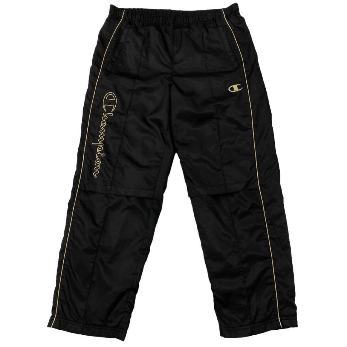 Champion/チャンピオン ナイロン トラックパンツ メンズM ブラック ルーズフィット拍卖