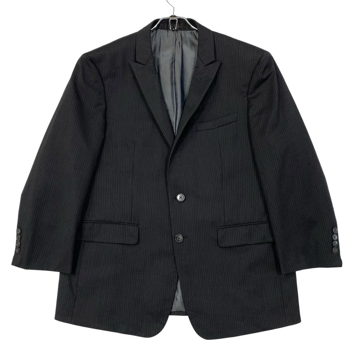 Calvin Klein(カルバンクライン)テーラードジャケット 2B ストライプ柄 メンズ42S ブラック/他拍卖