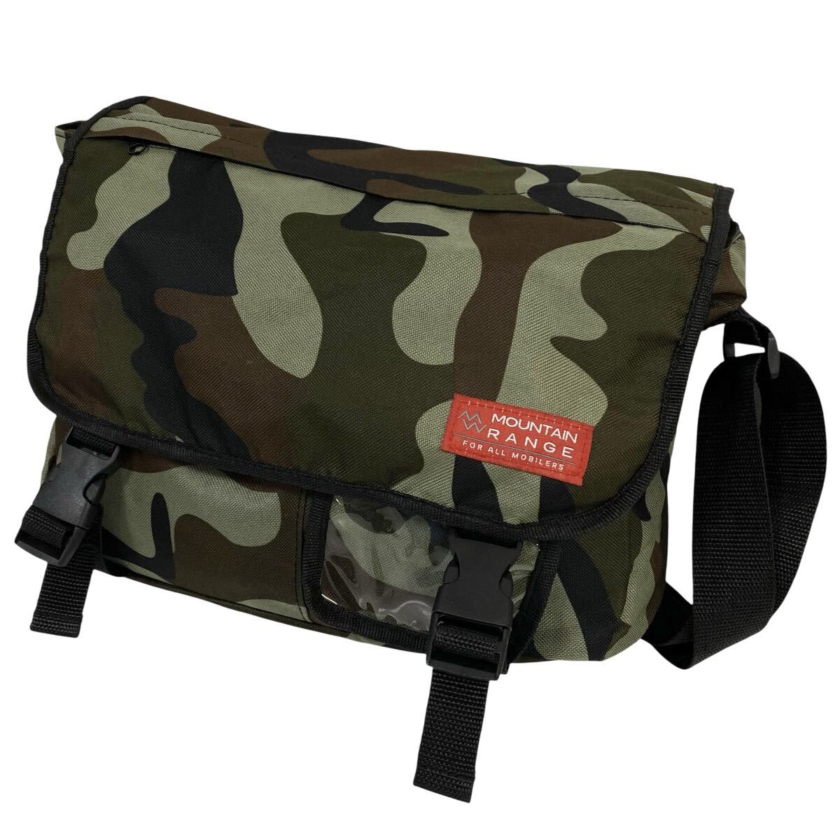MOUNTAIN RANGE(マウンテンレンジ)ショルダーバッグ スマホポケット付き カモフラ柄 カーキ系拍卖