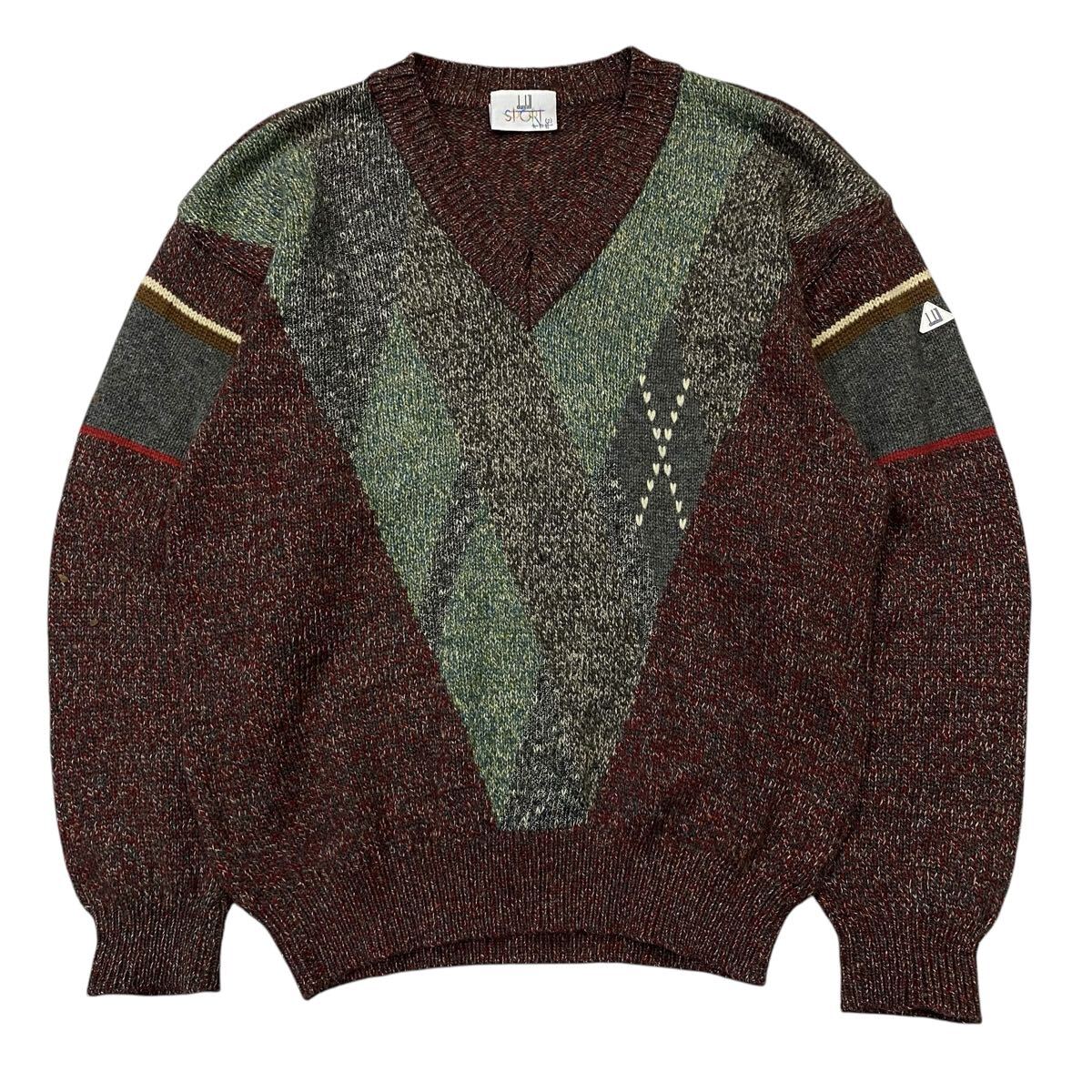 80〜90's Vintage Dunhill/ダンヒル デザインニット メンズ セーター D-OS7拍卖