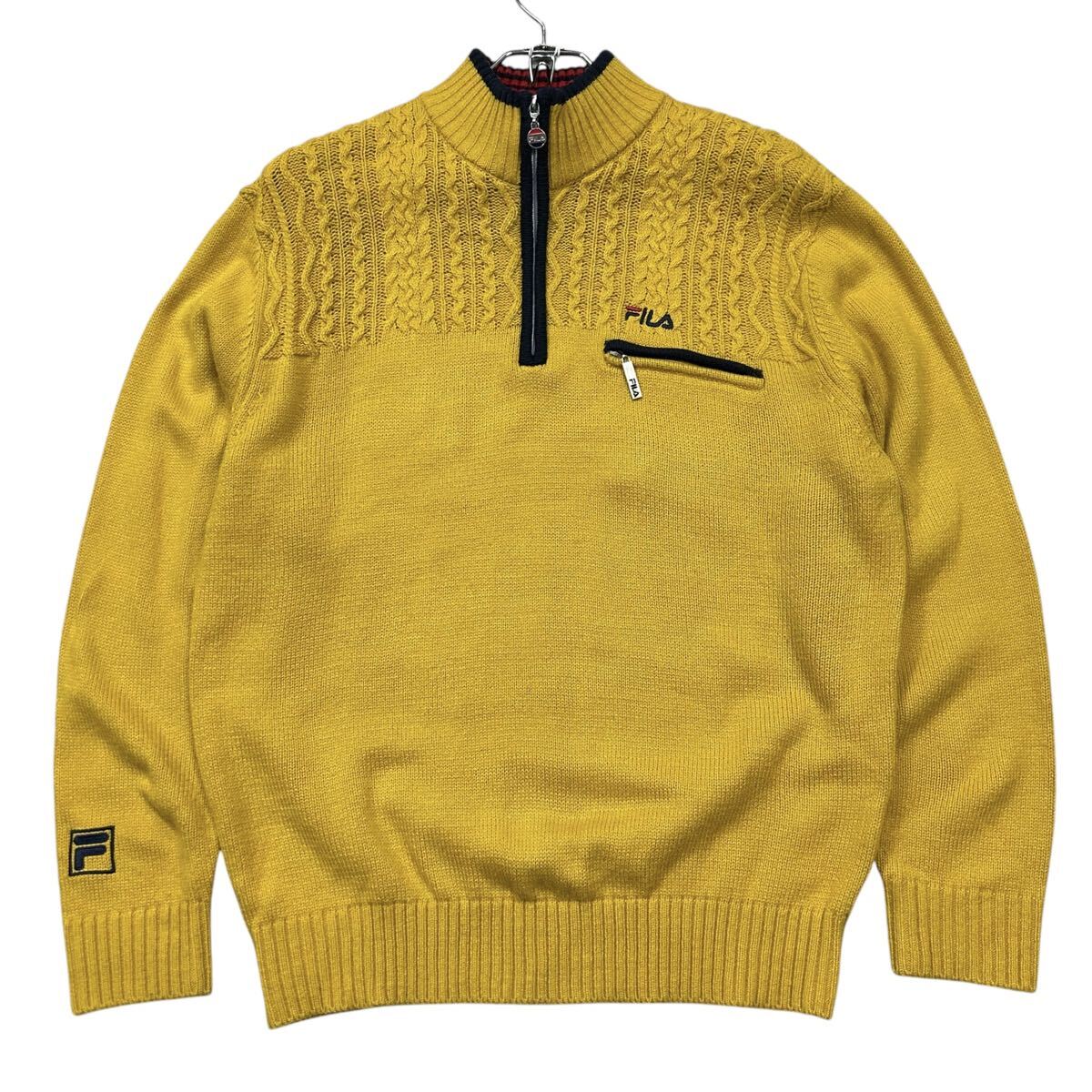 00's FILA/フィラ ハーフジップ ニット セーター メンズL拍卖