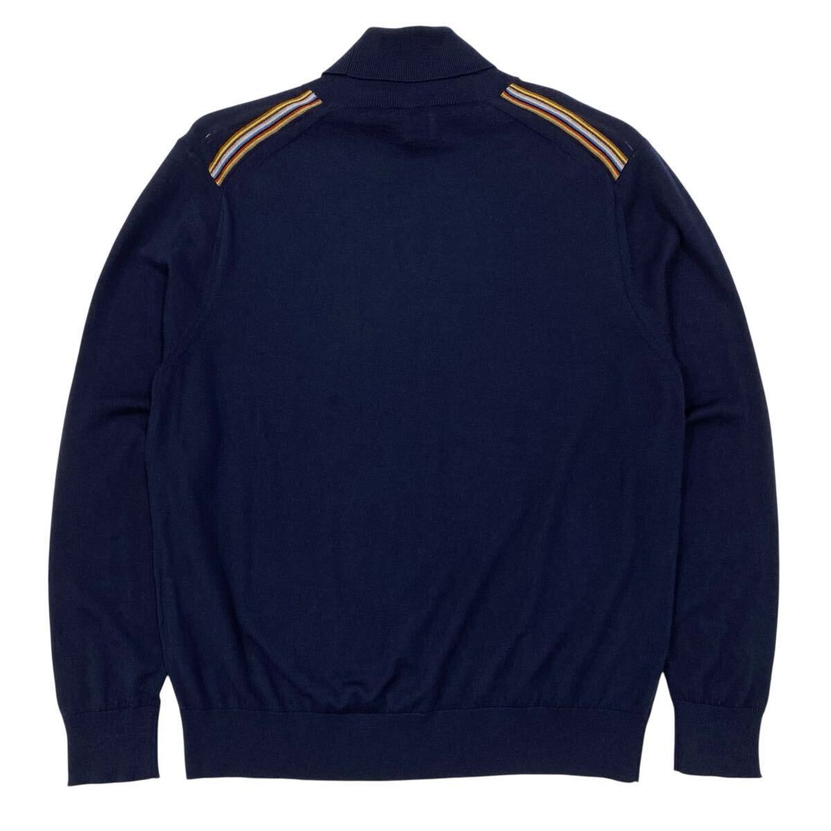良品 Paul Smith(ポールスミス)タートルネック 薄手ニット セーター メンズL ネイビー系拍卖