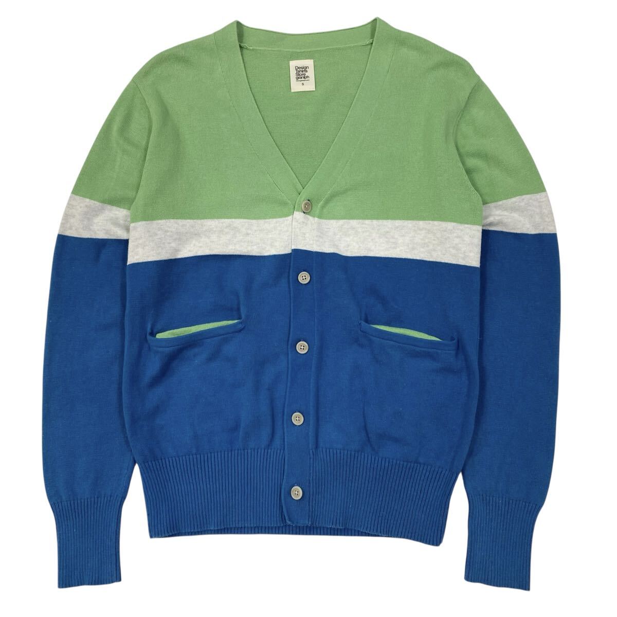 graniph(グラニフ)ニットカーディガン メンズS グリーン系/ライトグレー系/ブルー系拍卖