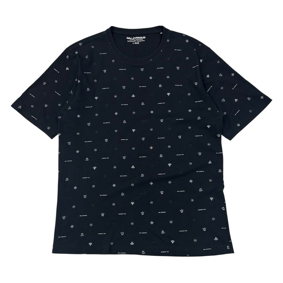 Mr.JUNKO/ミスタージュンコ 総柄Tシャツ メンズL ブラック拍卖