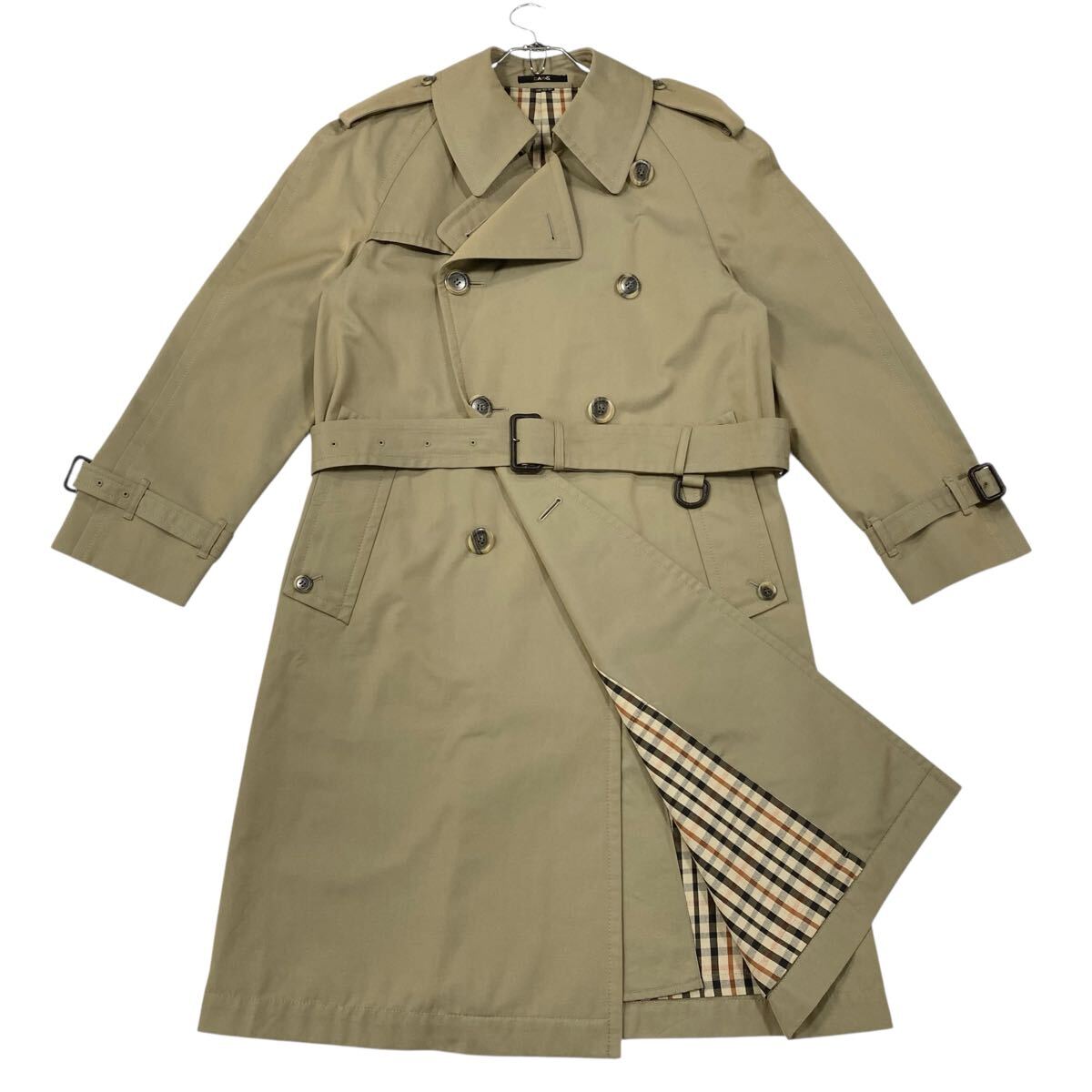 DAKS(ダックス)トレンチコート ハウスチェック メンズ170-93-81 カーキベージュ系 メンズL相当拍卖