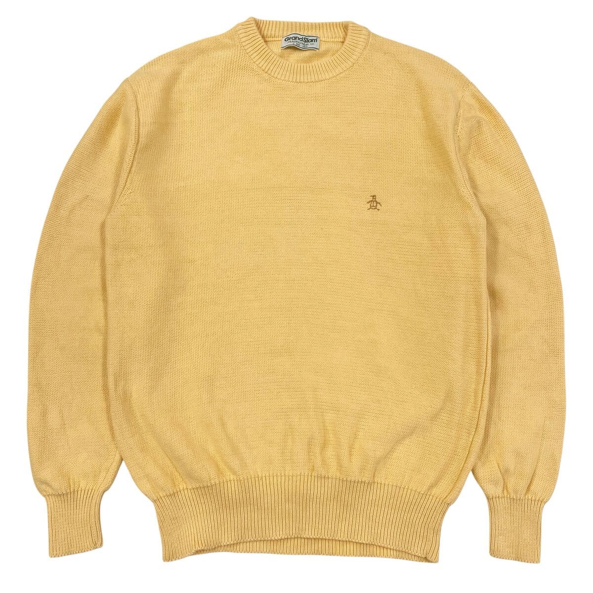 Munsingwear(マンシングウェア)ニット セーター コットンニット 刺繍ロゴ メンズ2 イエロー系拍卖