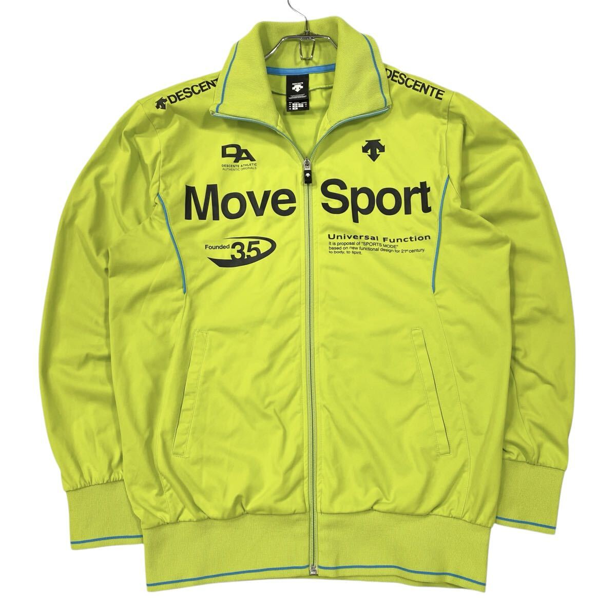 DESCENTE(デサント)ドライトランスファー トレーニングジャケット Move Sport プリントロゴ メンズM ライトグリーン系拍卖