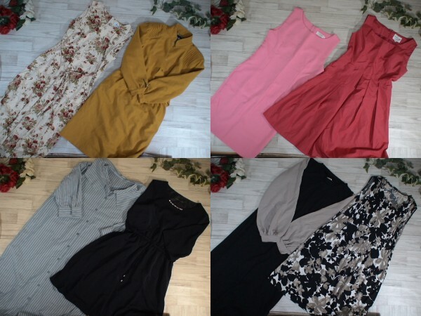 10-5287★M/Lサイズ・レディース・ワンピース色々★古着アイテム★40着セット★まとめ売り★古着★卸★仕入★洋服拍卖