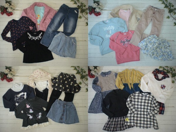 27-5251★110~120㎝サイズ・女の子・子供服★ナチュラルガーリー系★古着アイテム★70着セット★まとめ売り★古着拍卖