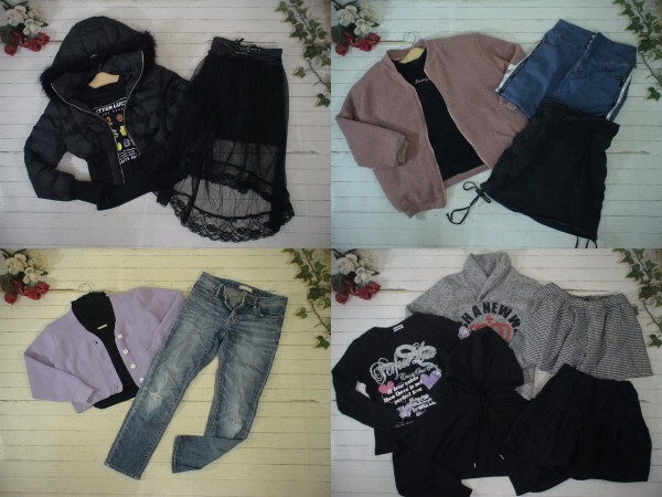 13-5284★150/160㎝/Sサイズ・女の子・子供服★コギャル系★古着アイテム★50着セット★まとめ売り★古着拍卖