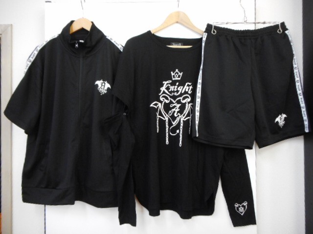 32 送60サ 1023YD04 Knight ショートトラックウェア(SET) 夏セットアップ 騎士A-Tシャツ 3点セット サイズF 中古品拍卖
